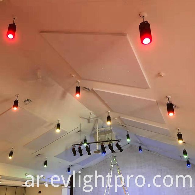 DMX Pendant Stage Light 160W جولة مثبتة بالألوان الكاملة لأسفل للضوء لإضاءة الكنيسة